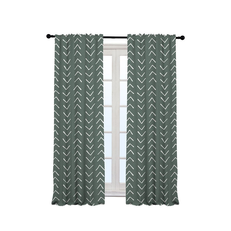 Bohemian Room Lined Single Panel Curtain, Dark Mint, 140cm Width x 325cm Drop