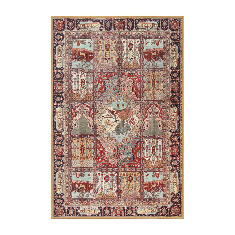 Tapis oriental rouge / brun / noir, Rectangle 6 pi x 9 pi