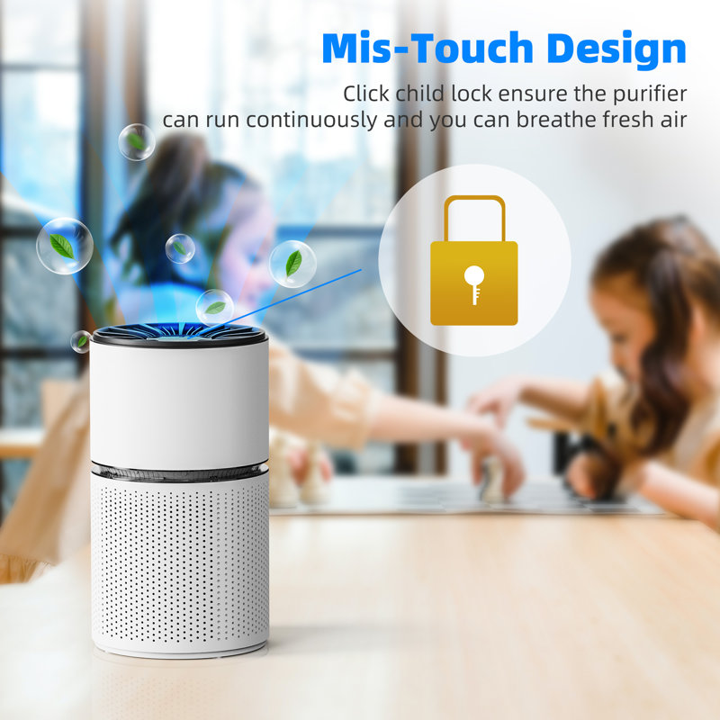 Purificateur d'air Kloudic avec filtre True-HEPA et verrou d'affichage