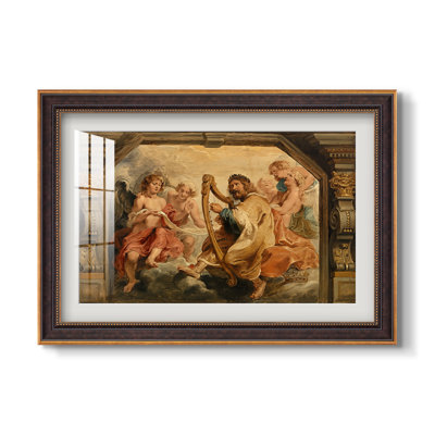 Le roi David jouant de la harpe, vers 1627-1628 - Pierre Paul Rubens - Estampe encadrée sur mesure