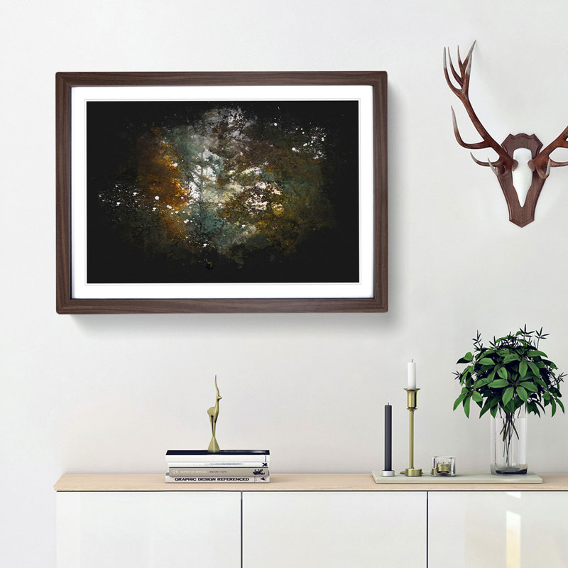 A Magical Forest - Single Picture Frame Print on MDF, 62cm H x 87cm W x 2cm D, Walnut Framed