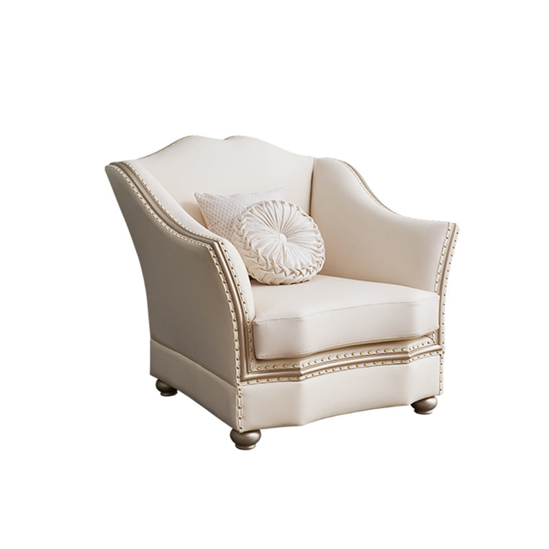 American Light Luxury Sofa French Leather Sofa Leather Armchair