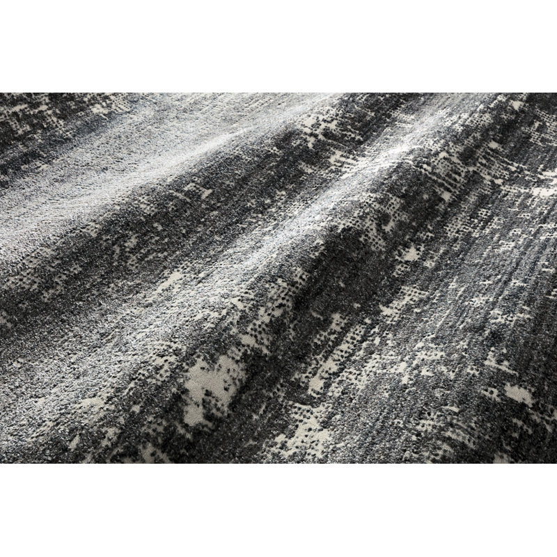 Tapis abstrait en denim Tergel, Rectangle 5 pi 3 po x 7 pi 8 po