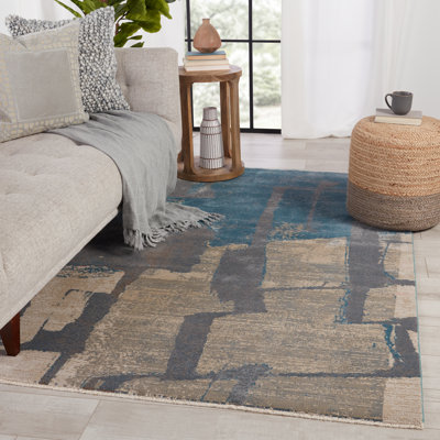 Tapis bleu abstrait Sanaa