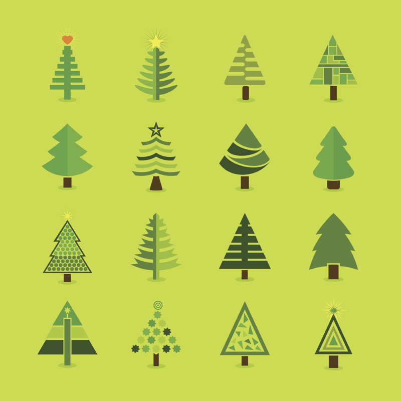 Christmas Tree - Wrapped Canvas Print, 51cm H x 51cm W