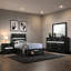 Ensemble de chambre à coucher double 4 pièces Vino, pied de lit avec rangement, blanc, rayures scintillantes -108977248-108977246