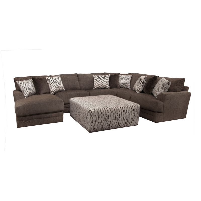  Canapé modulaire rembourré 4 pièces Dhiaan, Accoudoir à gauche (vu de face)