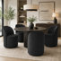 Set of 4 Upholstered Swivel Dining Chair with Curved Back