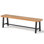Banc de patio en bois d'acacia de 63 po avec pieds en métal robustes