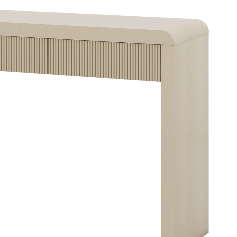 Rustic Console Table With 3 Fluted Drawers, Apricot