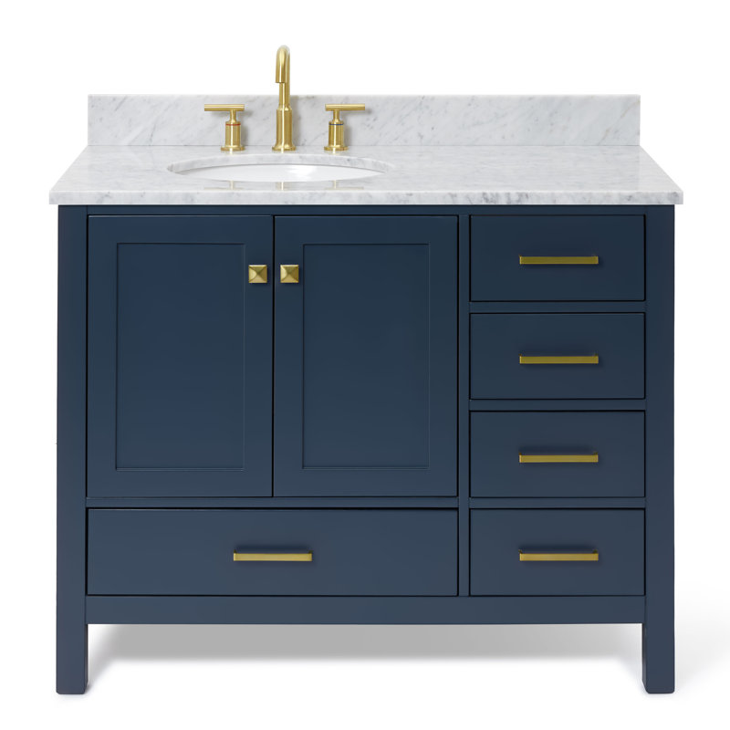 Ensemble de meuble-lavabo simple 43 po Flynt, Bleu minuit