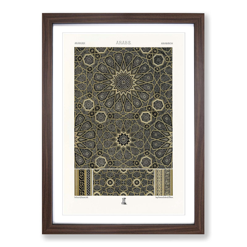 An Arabian Pattern by Albert Racinet - Picture Frame Painting Print, Walnut Framed, 48cm H x 36cm W x 2cm D