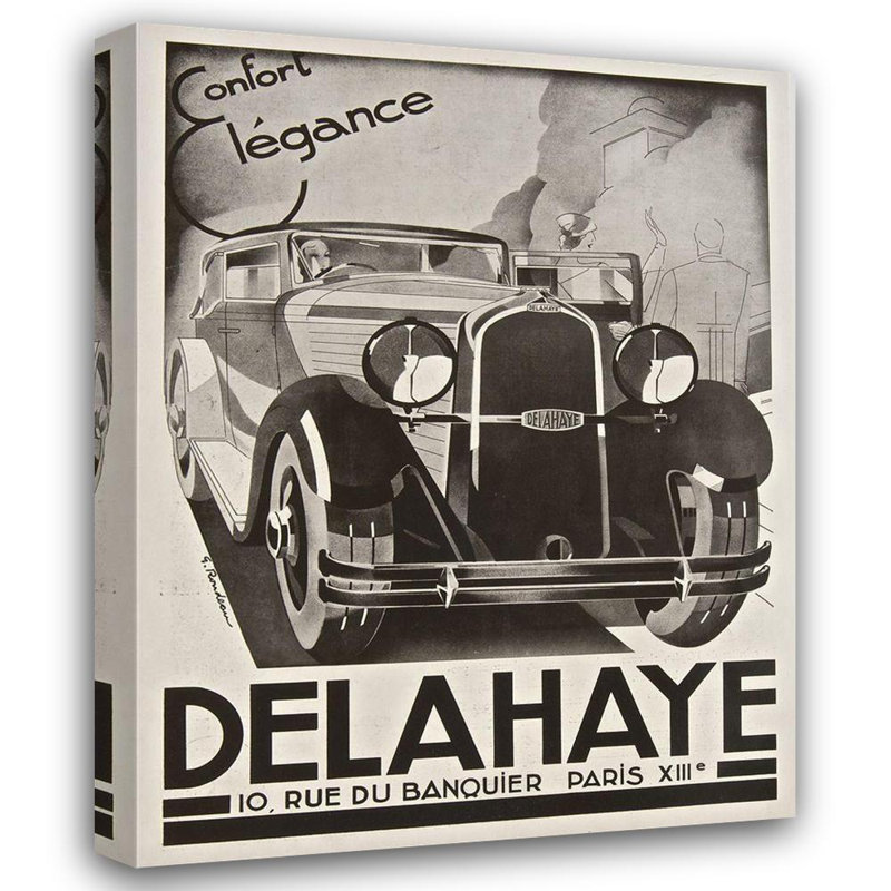 Art sur toile tendu avec toile de la collection Williston Forge Vintage, Delahaye VINAPP181726, H 35 po x l 28 po