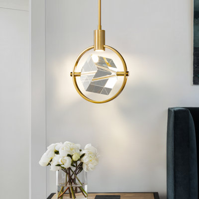 1 - Pack Geometric LED Kitchen Island Crystal Pendant Light