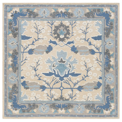 Earthly Treasures Hand Tufted Wool;Cotton;Viscose Floral Indoor Rug