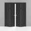 Portes coulissantes doubles pour garde-robe coulissante | Quadro 4111 noir mat | Ensemble de quincaillerie de moulures robustes à moulures | Portes de garde-robe de chambre en bois massif-87391227