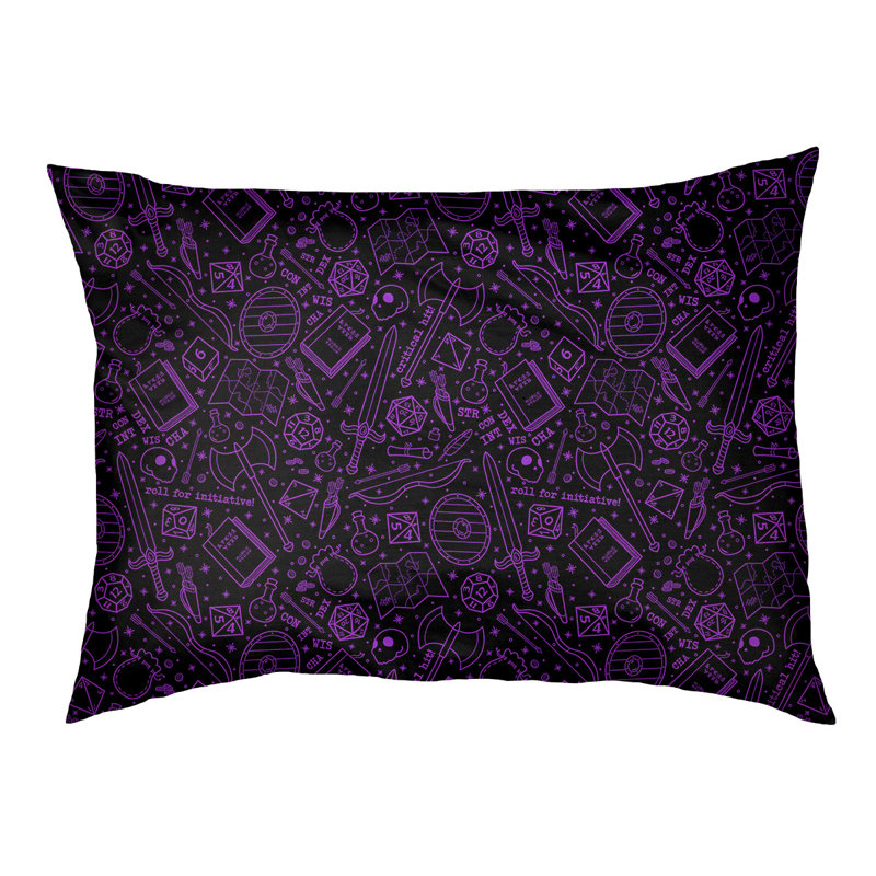 Coussin Byrge, Noir / Mauve, Grand (l 42,5 po x P 32,5 po x H 14 po)