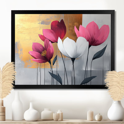 Golden Lotus Flowers Pure Form I - Lotus, art mural