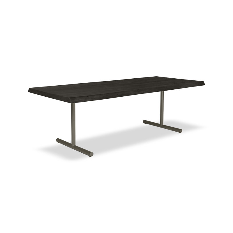 Table de salle à manger Colin, Ébène, Étain, H 29,75 po x L 92 po x l 40 po