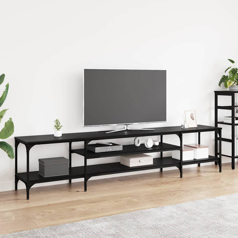 Unfinished TV Stand for TVs up to 88", Black Oak