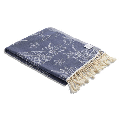 Serviette de plage et de bain turque en coton biologique Chanyah
