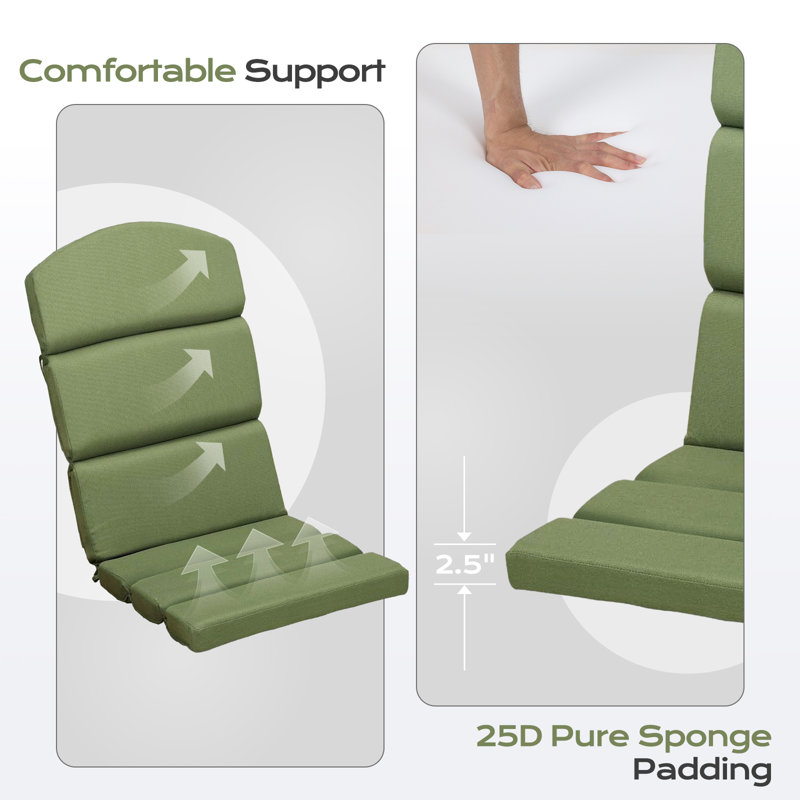 Aoodor Adirondack Chair Cushions, Green