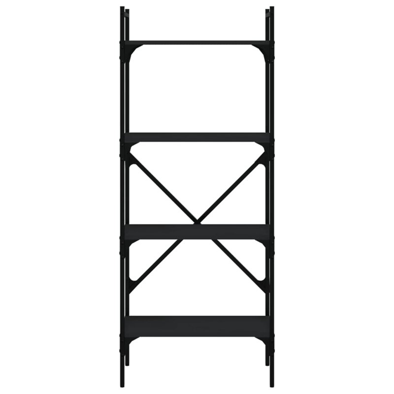 Gullickson 56cm W Steel Etagere Bookcase, Black, 138.5cm H x 56cm W x 31.5cm D