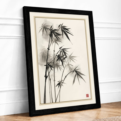 Bamboo in Ink Japandi - Framed Print