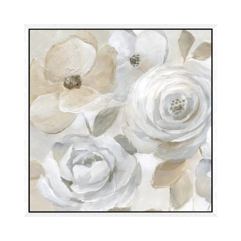 Soft Symphony - Painting on Canvas, 93.98 cm H x 93.98 cm W, White Framed