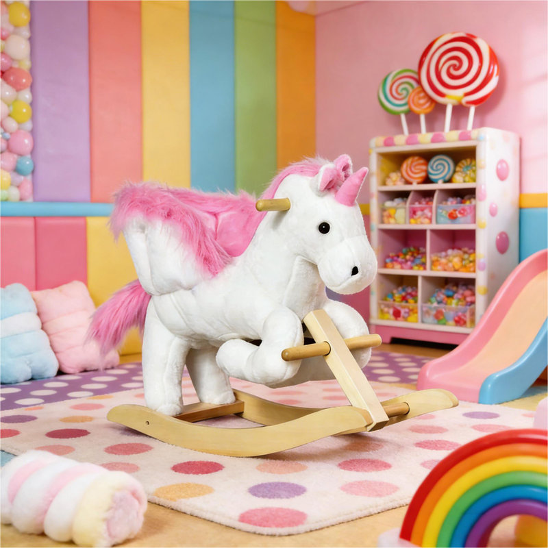 Jouet, cheval à bascule licorne