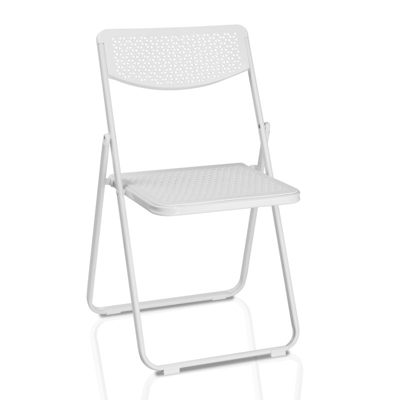 Chaises pliantes en plastique à motif ajouré, Noir