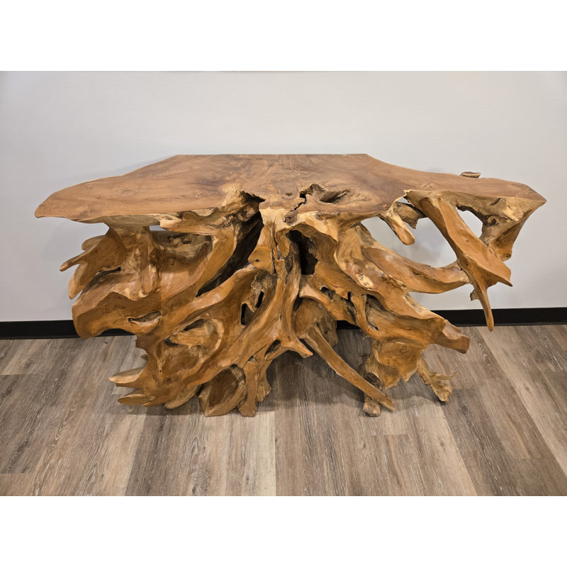 Carved Teak Root Console Table