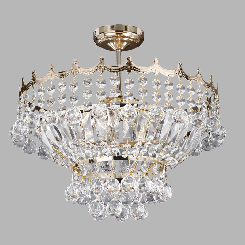 Branden Semi Flush Mount, Gold Plated