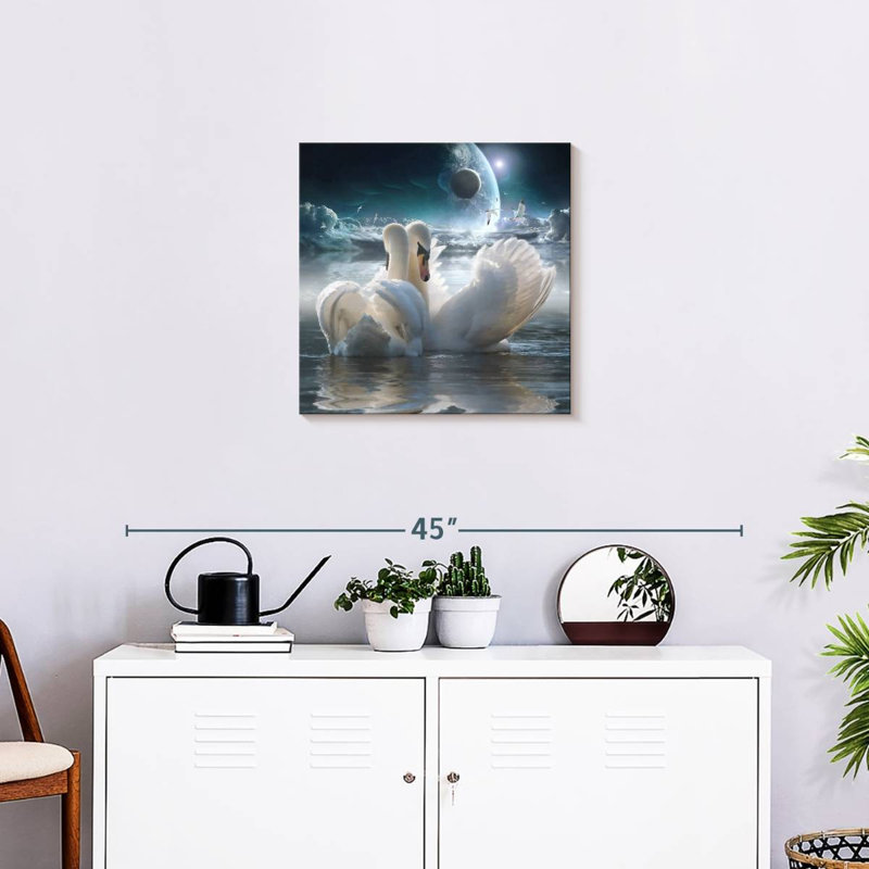 Brampt Celestial Swans, 20" H x 20" W