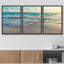 "Coastal Beach", "Sunrise On Ocean Waves Crashing", photos de décor de plage moderne bleu-vert doux, impression sur toile encadrée 3 pièces "16" x 24 "x 3 pièces, 24" x 36 "x 3 pièces-56497807-119402617-102155840