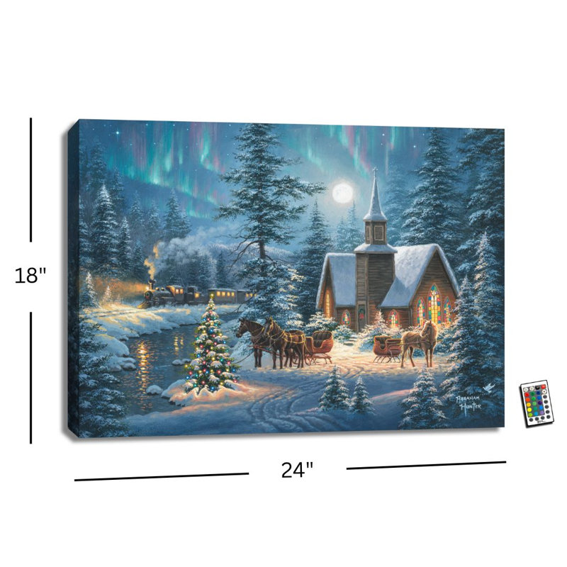 «Silent Night» 18 x 24, art mural entièrement éclairé à DEL