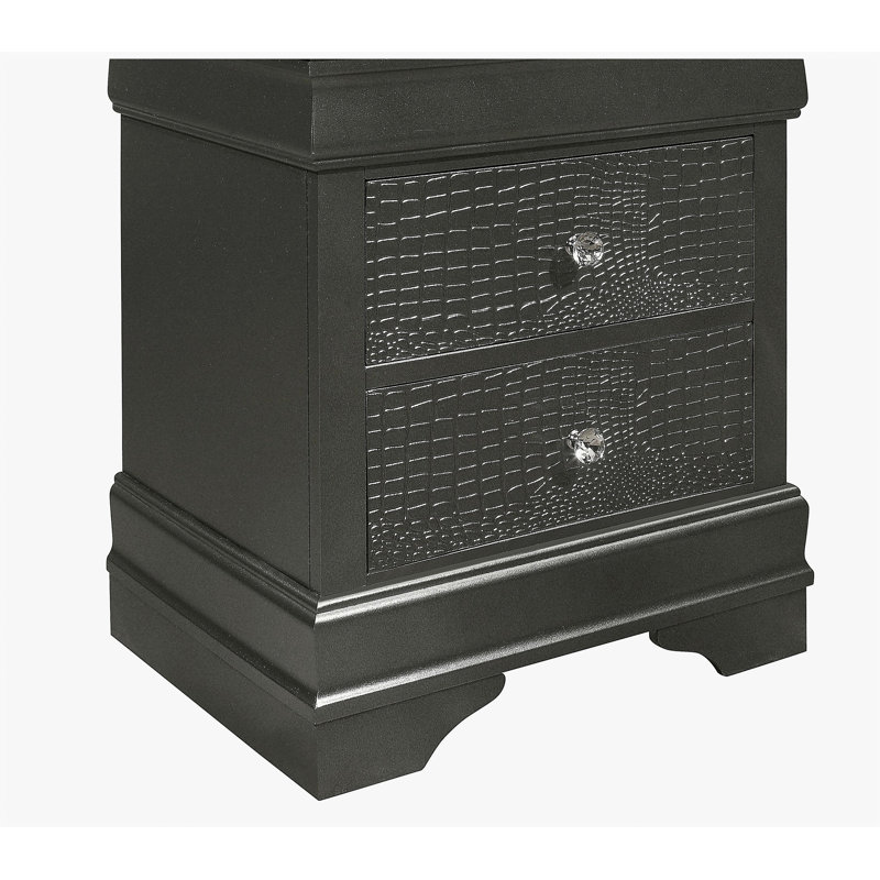 Table de chevet Shaker, Gris métallisé