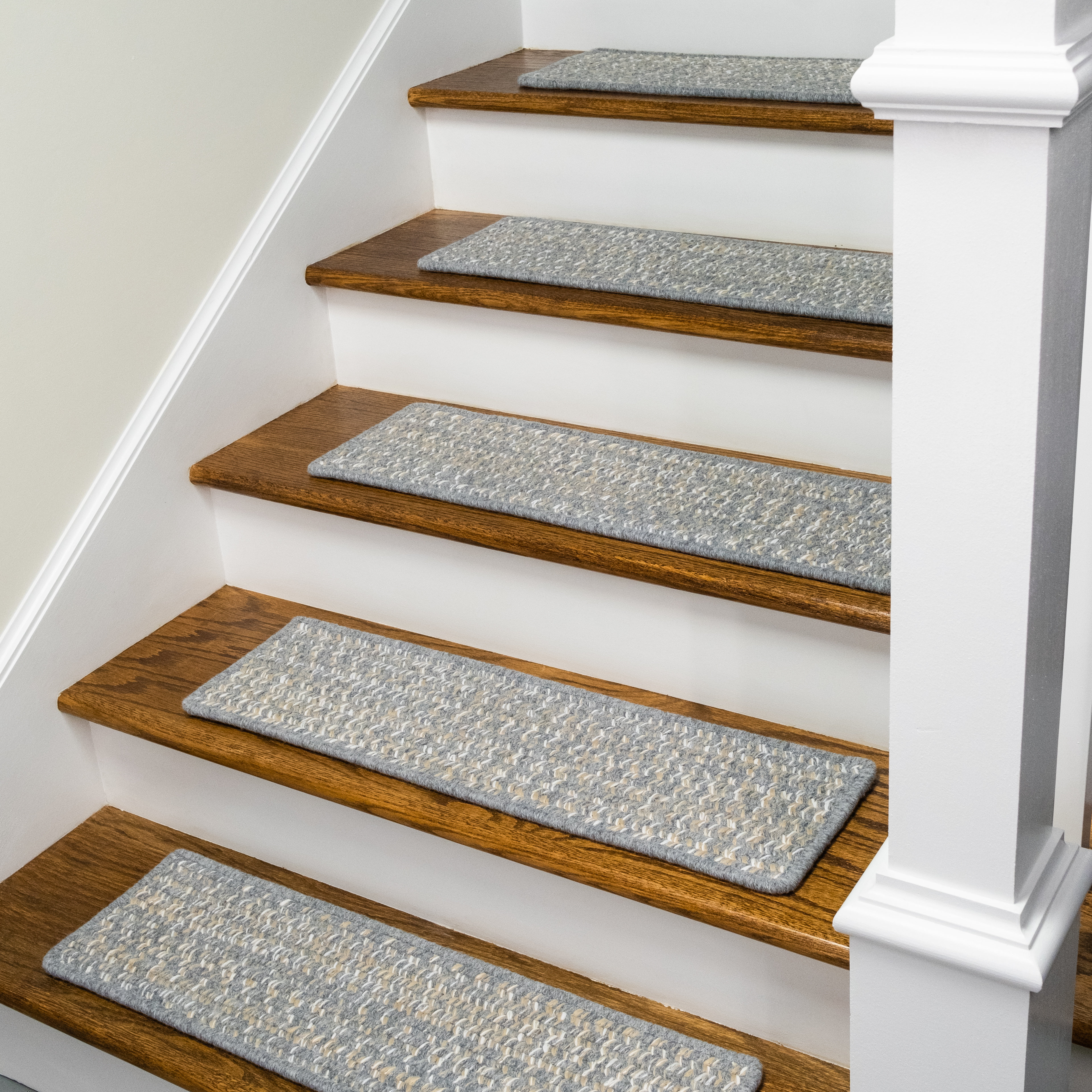 Bullnose Carpet Stair Treads Light Gray