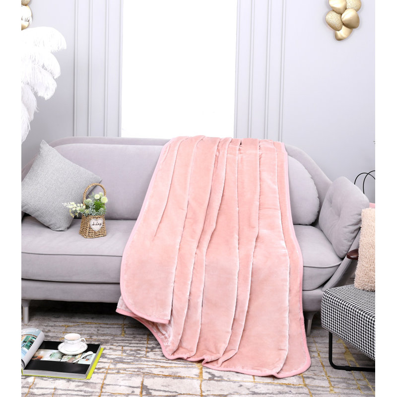 Bernestine Throw Blanket, W150 x L200cm, Blush Pink