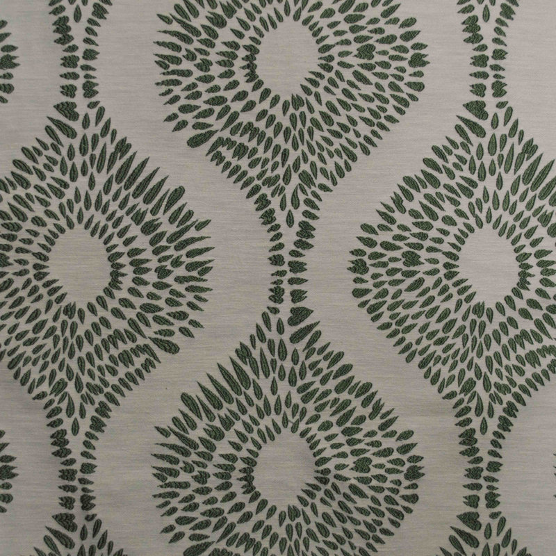 Tissu brodé Lomasi Dakota-B, Émeraude