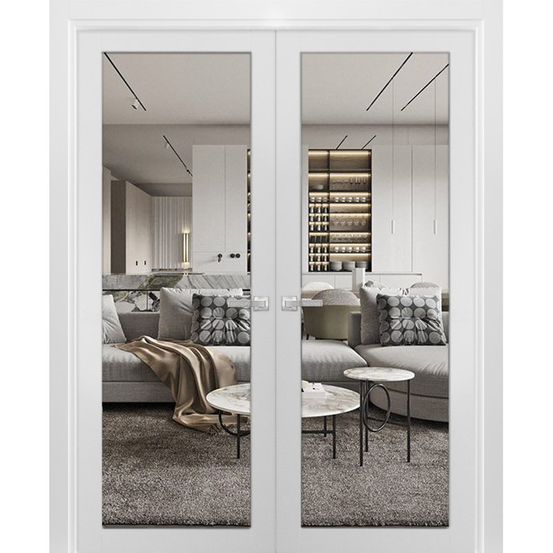 Portes françaises en verre transparent Lucia, 72" x 80"