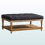 Repose-pieds rembourré en tissu gris foncé Bayport, H 18,2 po x l 41,97 po x P 30,43 po