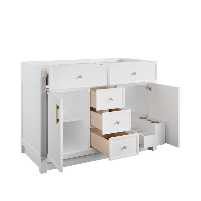 Bellshire 48" W Single Vanity, 48", Eternal Jasmine Pearl Silestone, Bright White