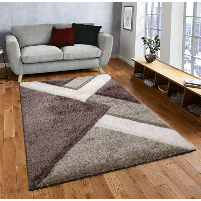 Hunley Geometric Hand Woven Shag Area Rug