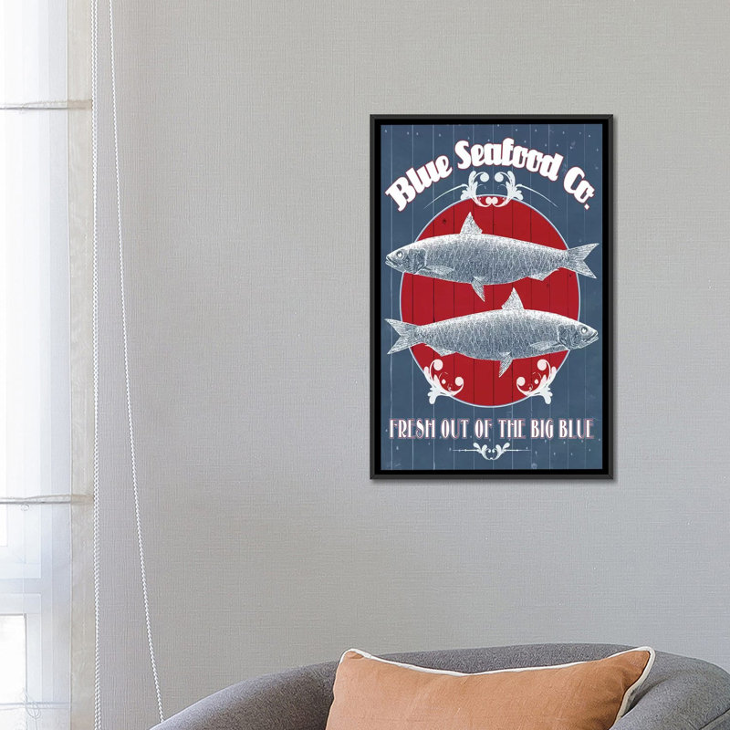 « de mer co. iv », impression sur toile, H 26 po x l 18 po x P 1,5 po, Toile avec cadre noir, Pas de tapis