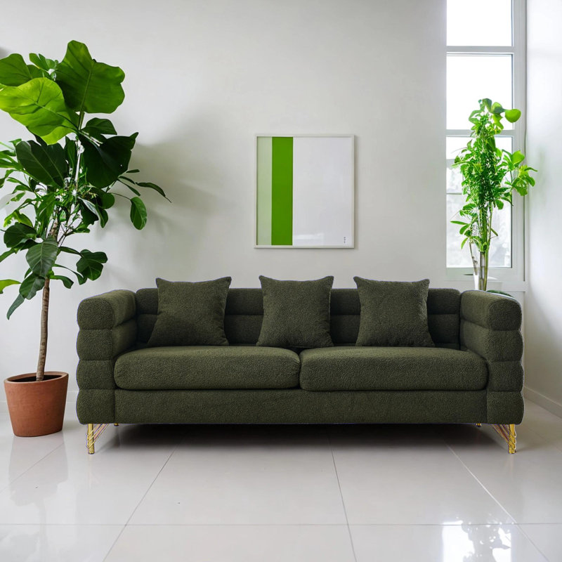 Canapé 81 po, 100 % polyester vert