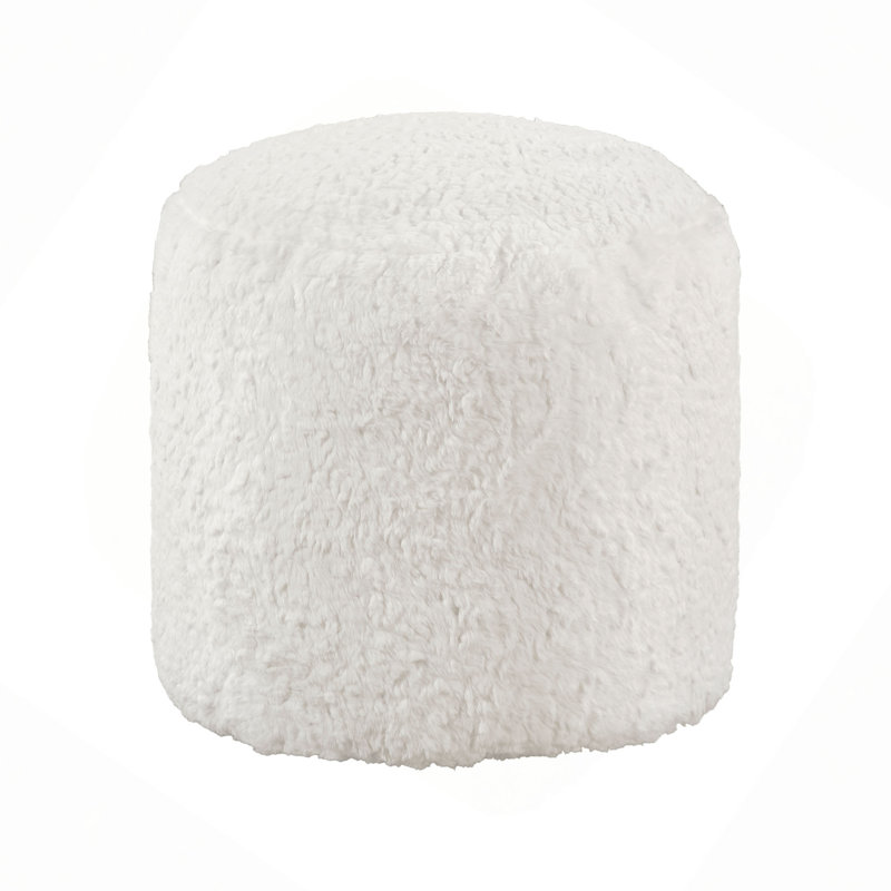 Repose-pieds rembourré en tissu de fausse fourrure Modern