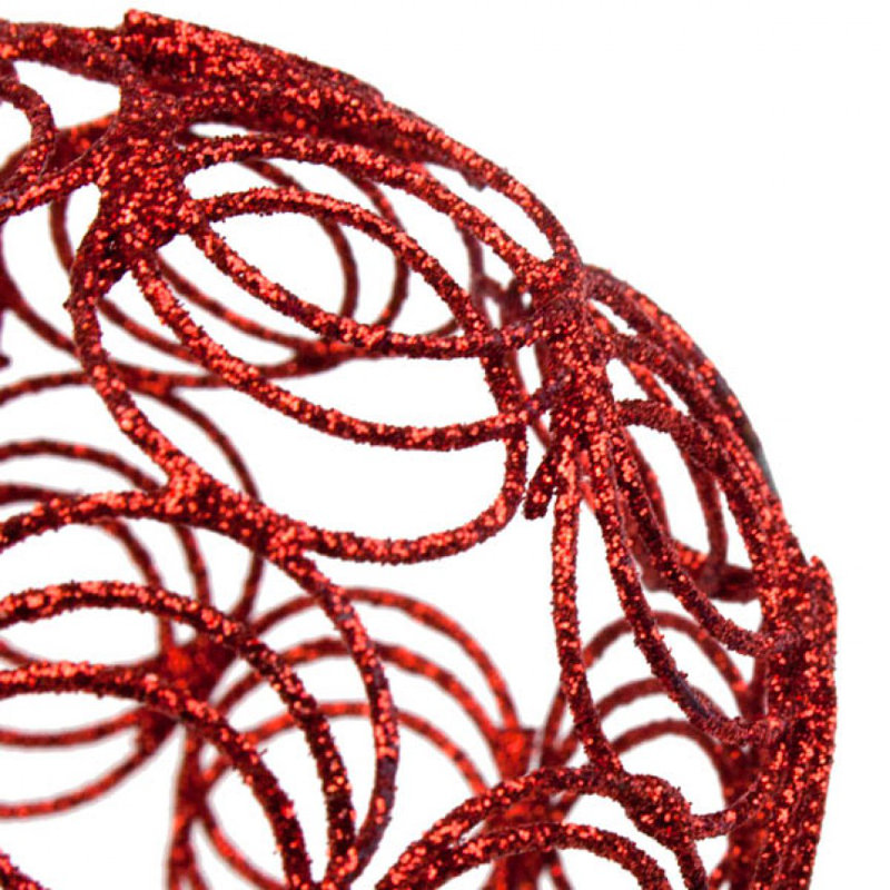 7.5cm Metal Ball Ornament, Red