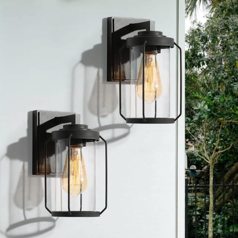 Feride 1-Light Outdoor Exterior Wall Lantern (Set of 2)
