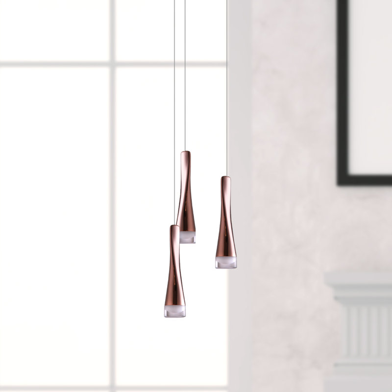 Mcarthur 3 - Light LED Cluster Pendant, French Gold